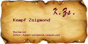Kempf Zsigmond névjegykártya