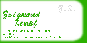 zsigmond kempf business card